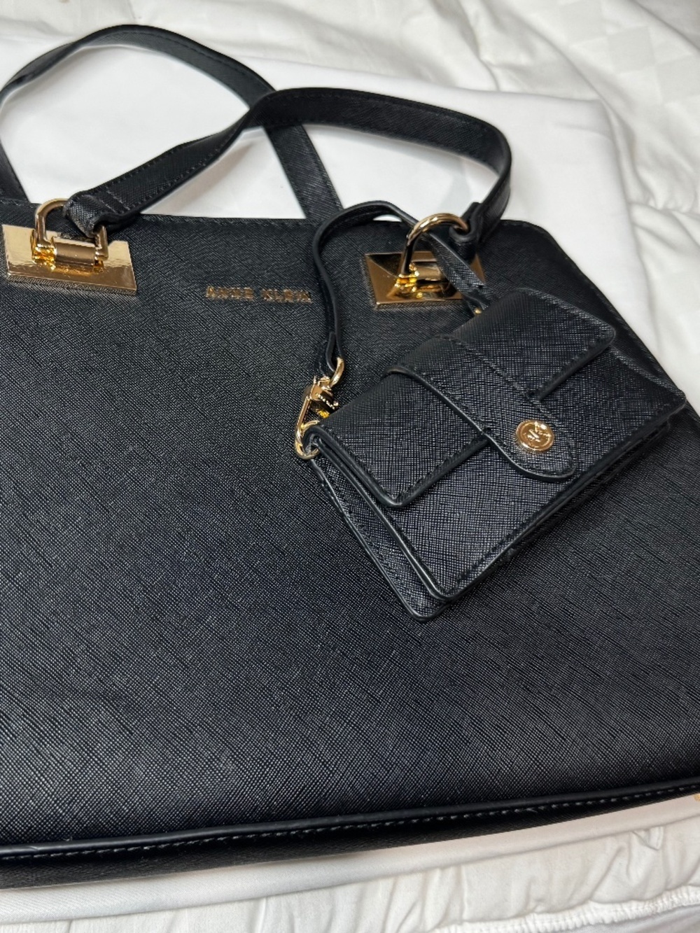 Ann Klein Black Sachet Purse with Mini Evening or Casual is Very Elegant